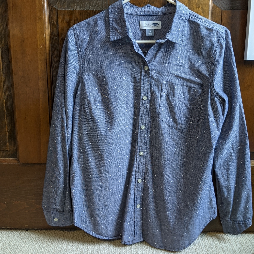 Polka dot button down shirt